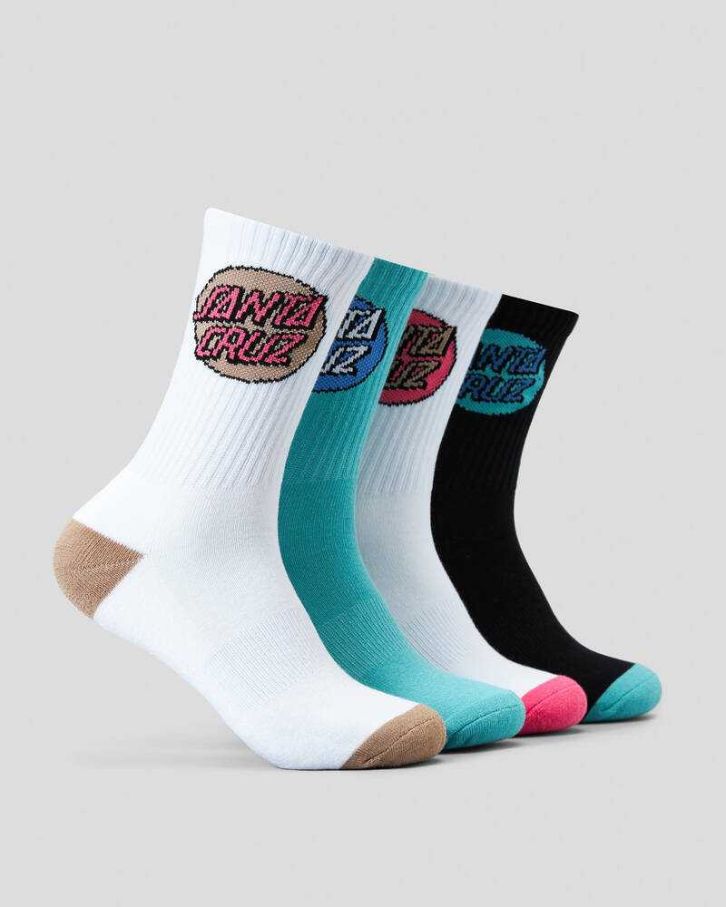 Santa Cruz Pop Dot Socks 4 Pack for Womens