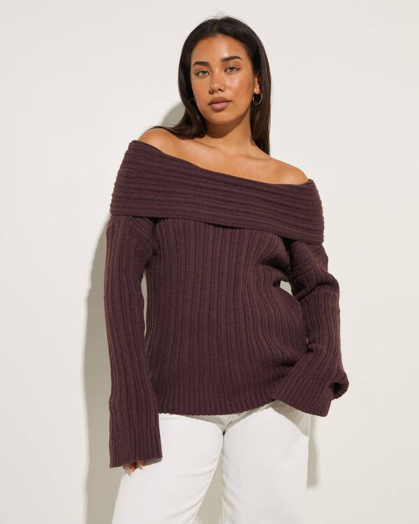 Ava And Ever Percy Off Shoulder Knit Top for Womens