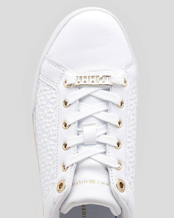 Tommy Hilfiger Womens TH Monogram Elevated Leather Shoes for Womens