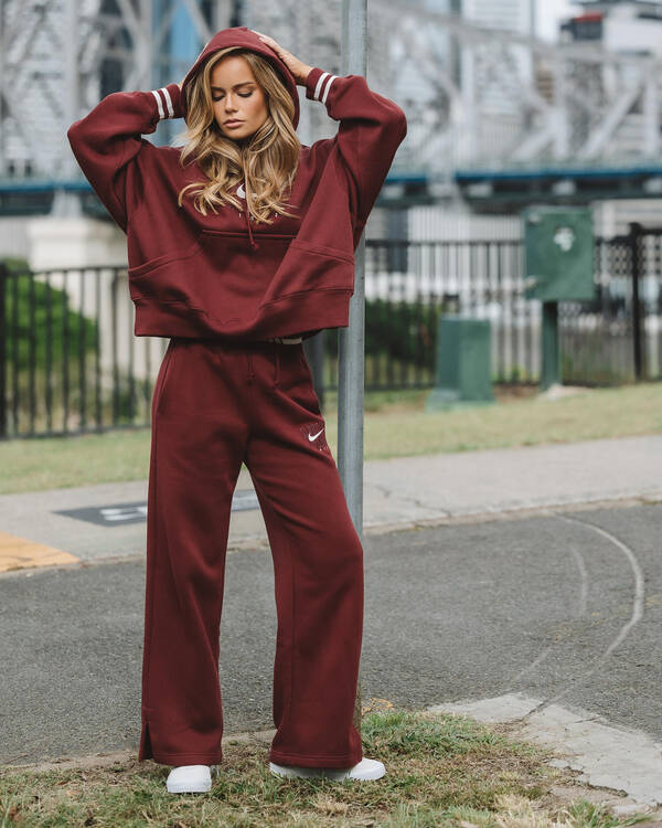 Nike Phoenix High-Waisted Wide Leg Graphic Track Pants for Womens