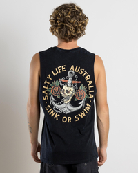 Salty Life Sink Or Swim Muscle Tank for Mens image number null