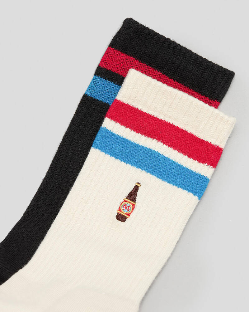 FOOT-IES Melbourne Bitter Long Neck Sneaker Socks 2 Pack for Mens