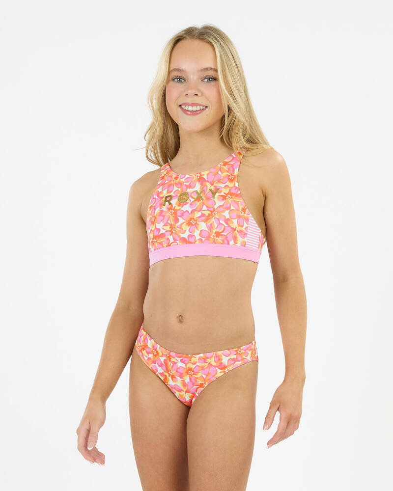 Roxy Girls' Petal Party Crop Top Bikini Set for Womens