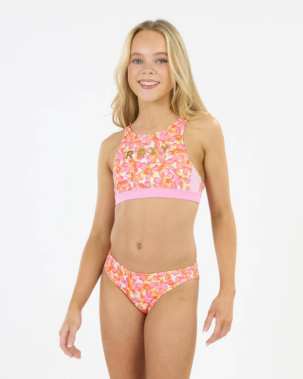 Roxy Girls' Petal Party Crop Top Bikini Set for Womens