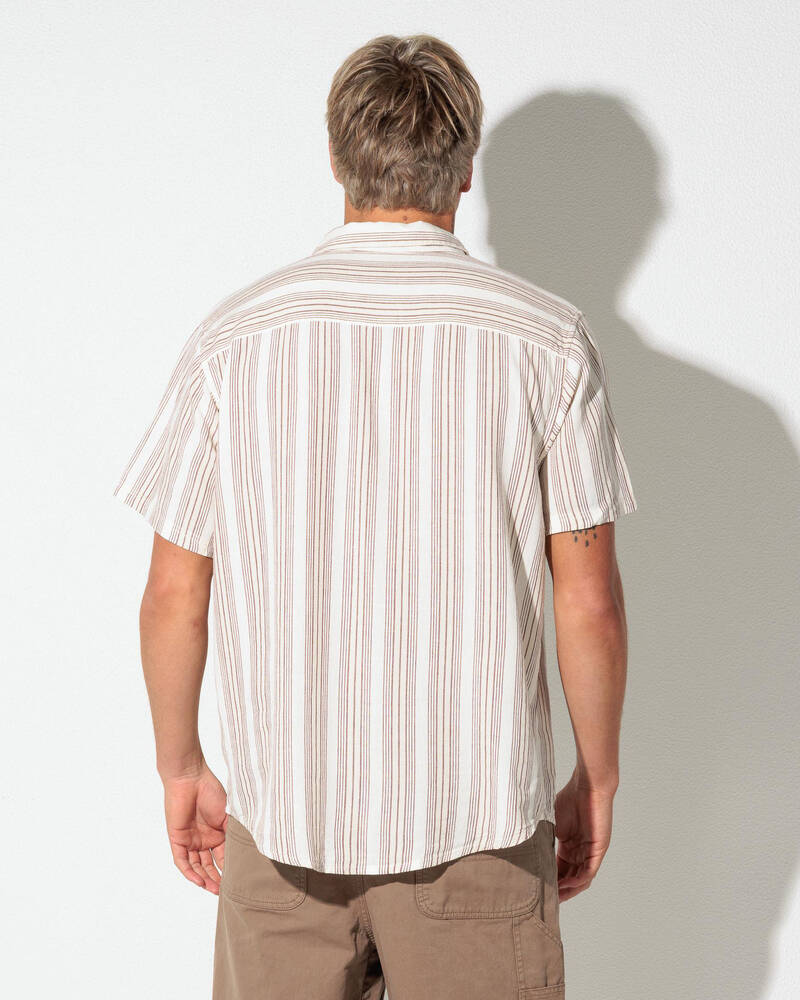 RVCA Beat Stripe Short Sleeve Shirt for Mens