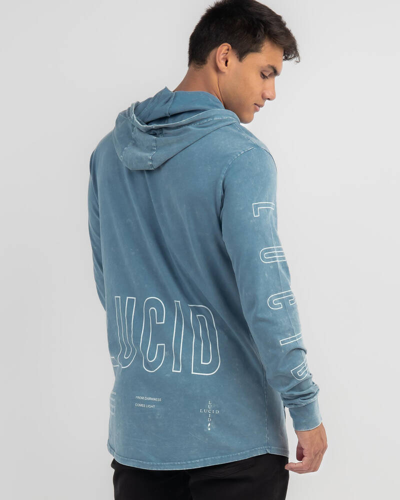 Lucid Avenue Long Sleeve Hooded T-Shirt for Mens