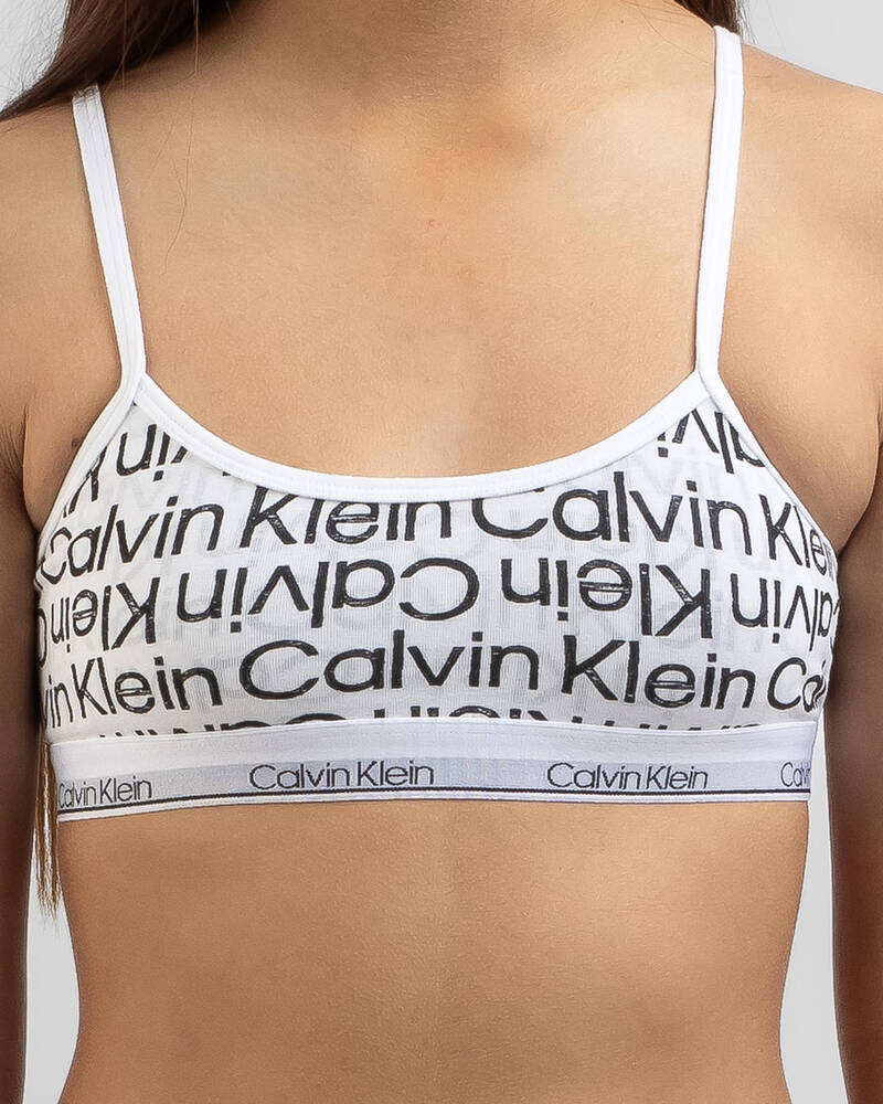 Calvin Klein Girls' Modern Cotton Cropped Bralette Pack for Womens