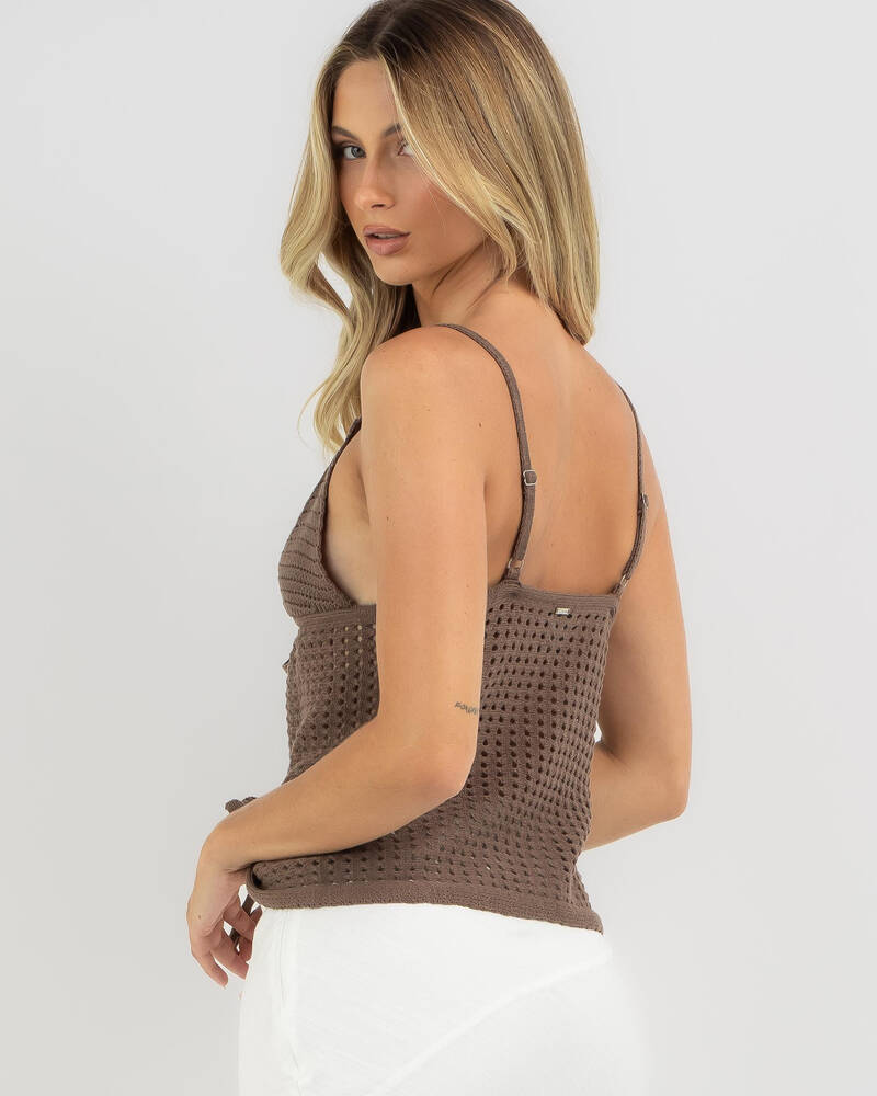 Ava And Ever Jasmine Tie Front Knit Top for Womens