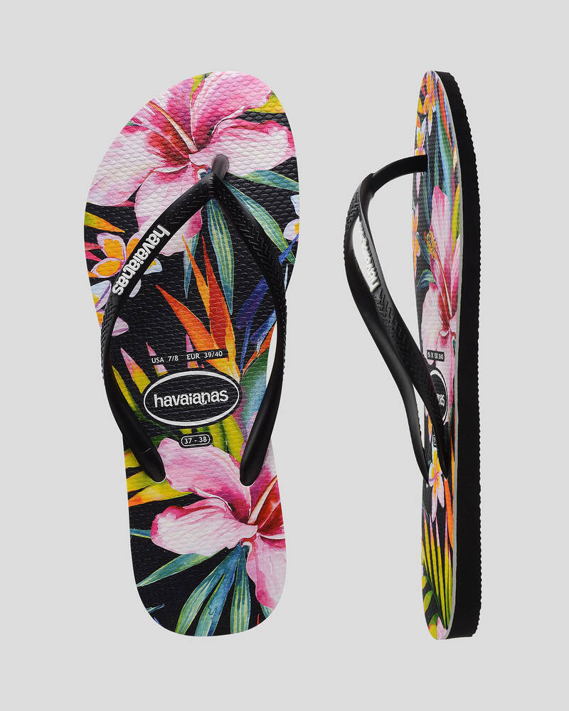 Havaianas Kids' Slim Floral Palm Thongs for Womens