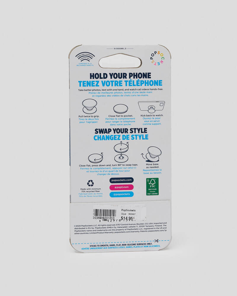 PopSockets Dove White Marble PopGrip Standard for Mens