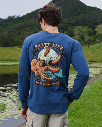 Salty Life Into The Deep Long Sleeve T-Shirt for Mens image number null