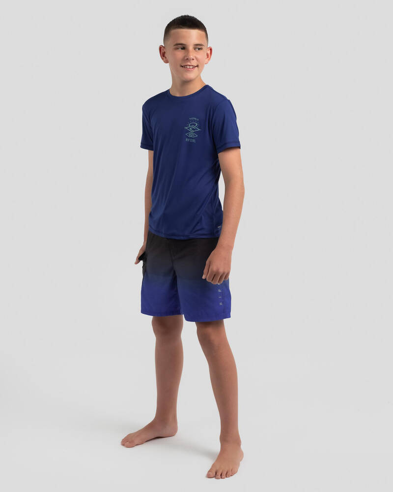 Rip Curl Boys' Search Logo Short Sleeve Rash Vest for Mens image number null