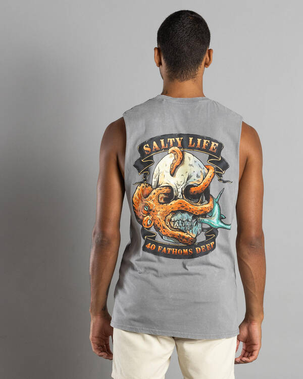 Salty Life Into The Deep Muscle Tank for Mens