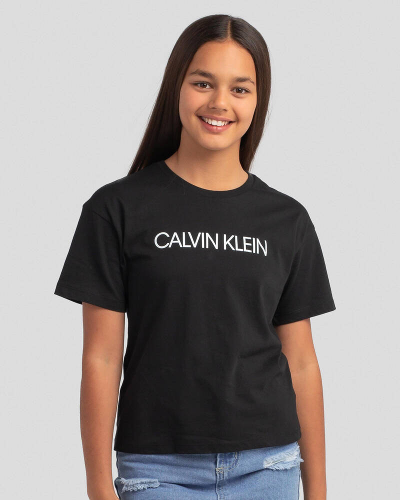 Calvin Klein Girls' Institutional Logo Boxy T-Shirt for Womens
