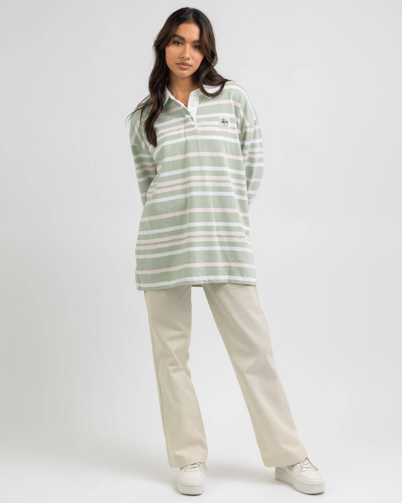 Stussy Hamilton Stripe Rugby Long Sleeve T-Shirt for Womens