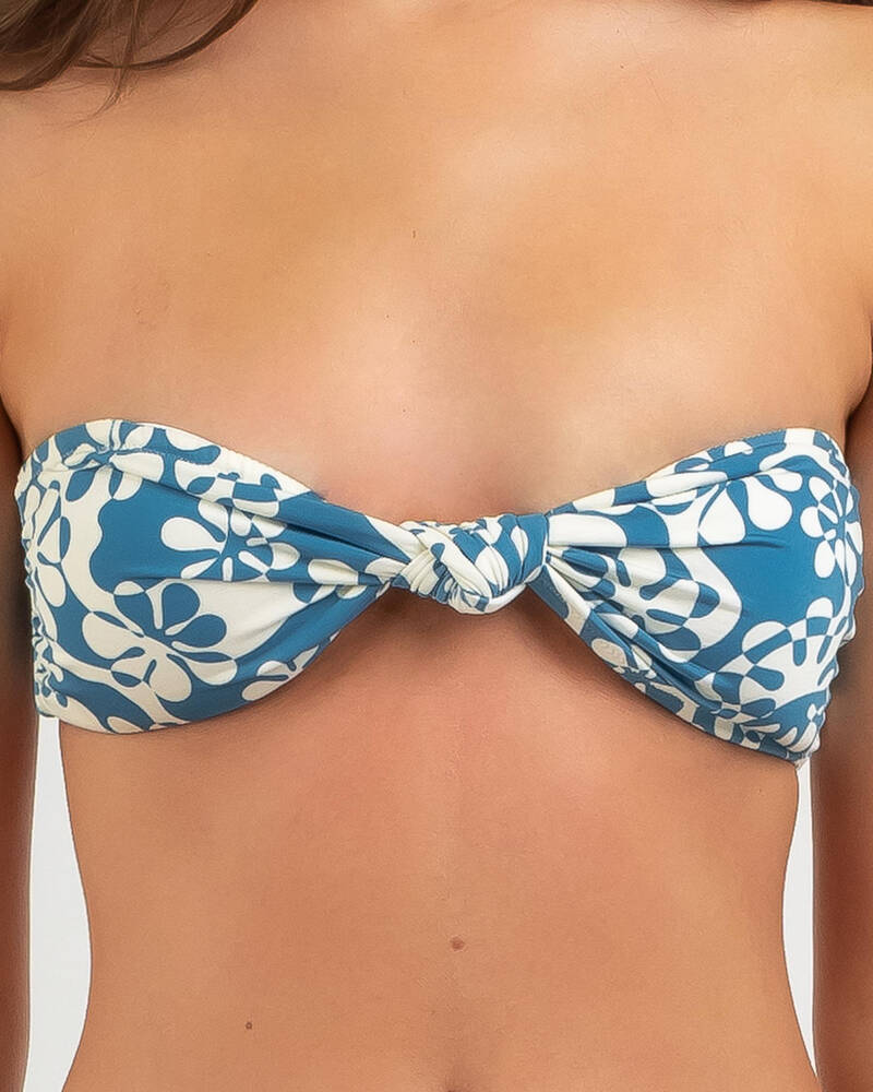 Rhythm Drifter Floral Knotted Bandeau Bikini Top for Womens
