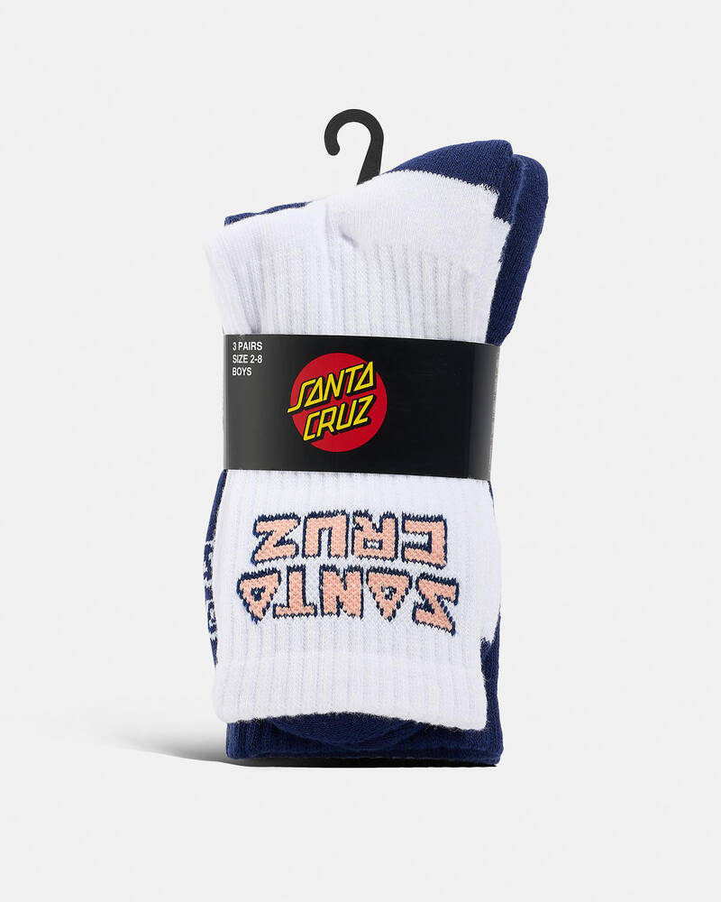 Santa Cruz Boys ' Tripper Deconstruct Crew Socks 3 Pack for Mens