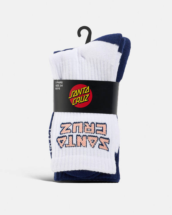 Santa Cruz Boys ' Tripper Deconstruct Crew Socks 3 Pack for Mens