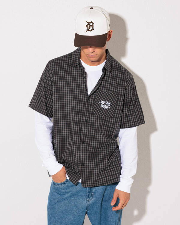 Rip Curl Liquid Trips Check Short Sleeve Shirt for Mens