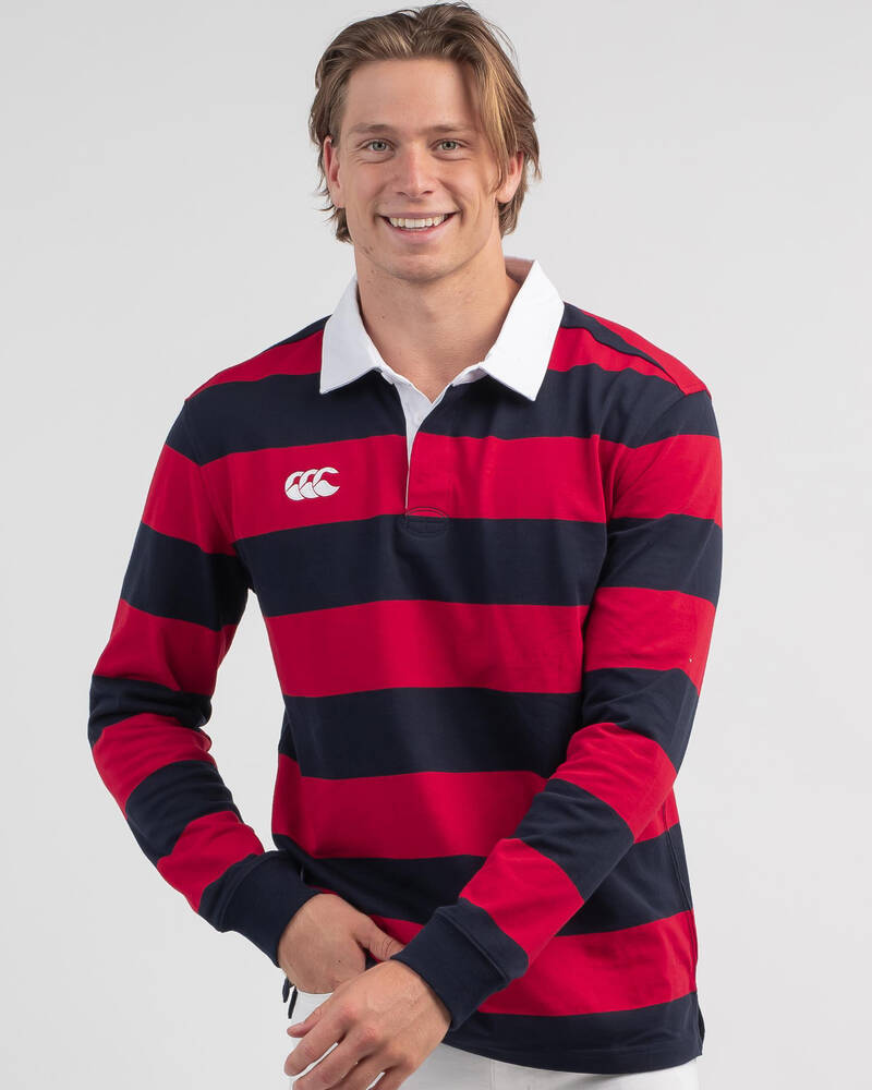 Canterbury Yarn Dye Stripe Rugby Long Sleeve Shirt for Mens