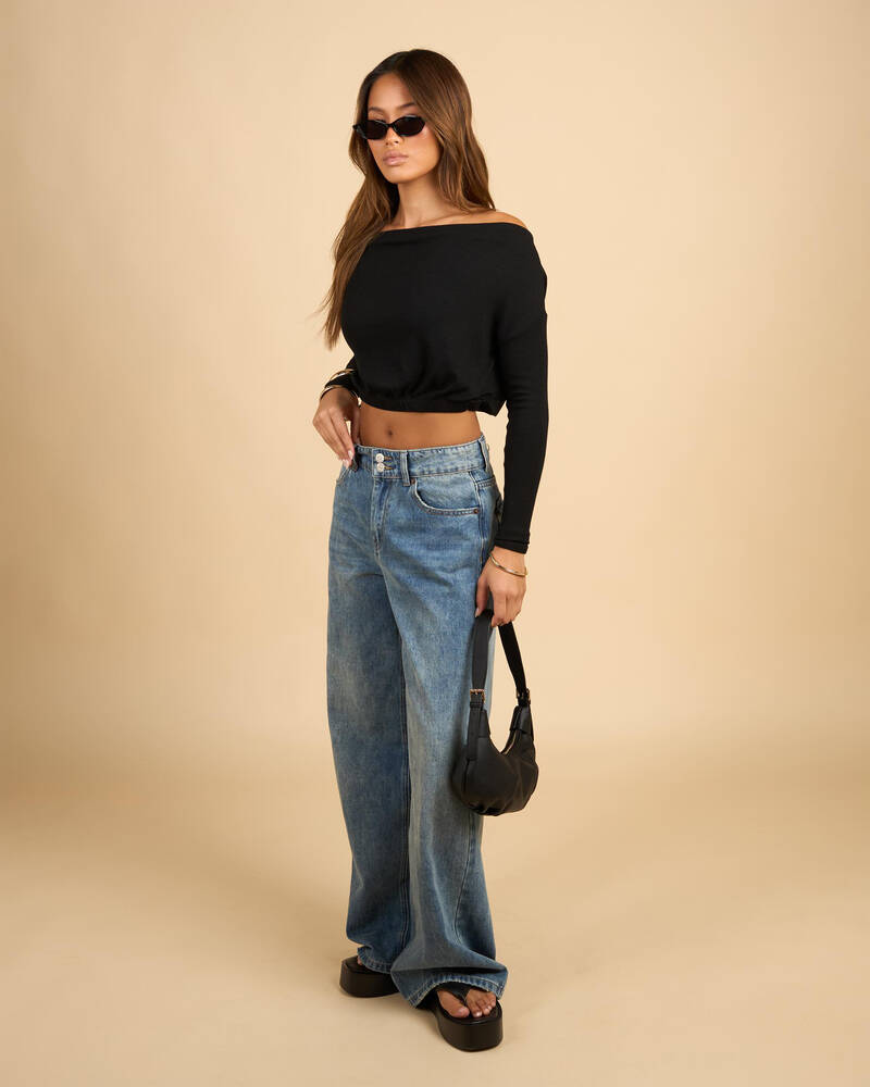 Mooloola Mary Off Shoulder Long Sleeve Top for Womens