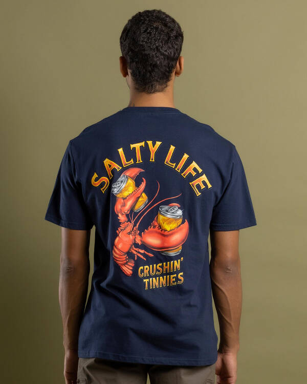 Salty Life Crushing Tinnies T-Shirt for Mens