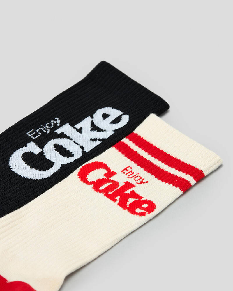 FOOT-IES Coke Logo Sneaker Socks 2 Pack for Mens