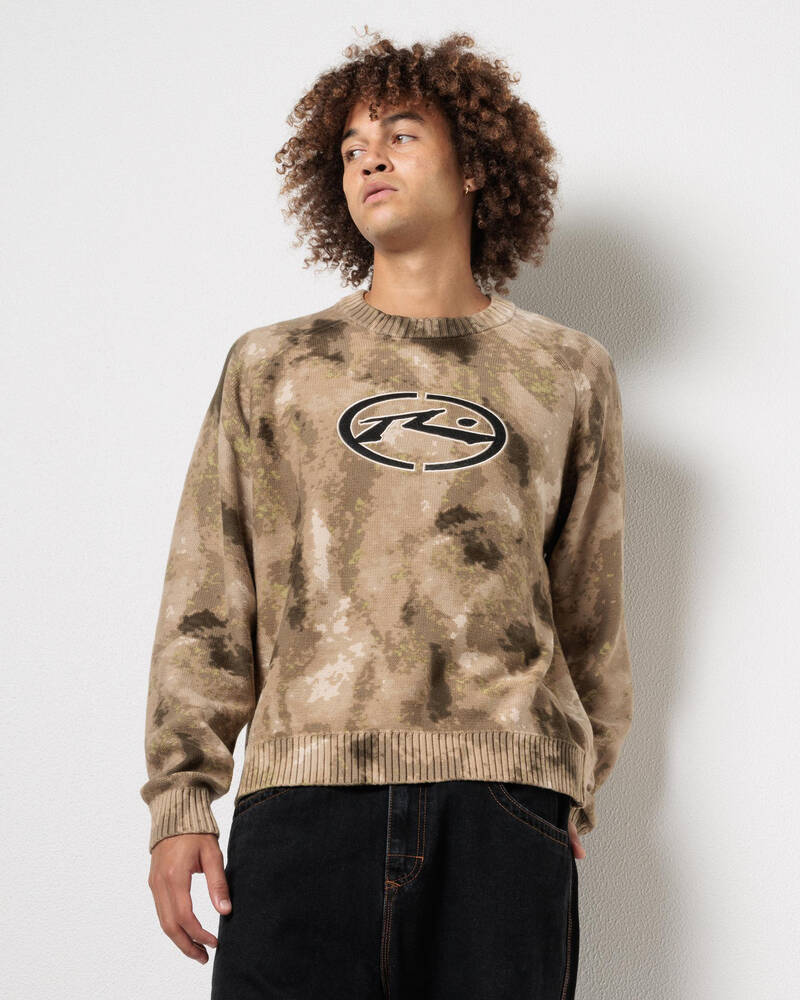 Rusty Camo Ice Printed Crew Jumper for Mens