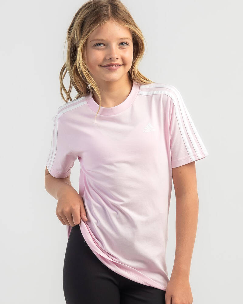 adidas Girls' 3 Stripe T-Shirt for Womens