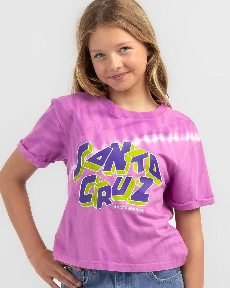 Santa Cruz Girls' Scattered Strip Front T-Shirt for Womens
