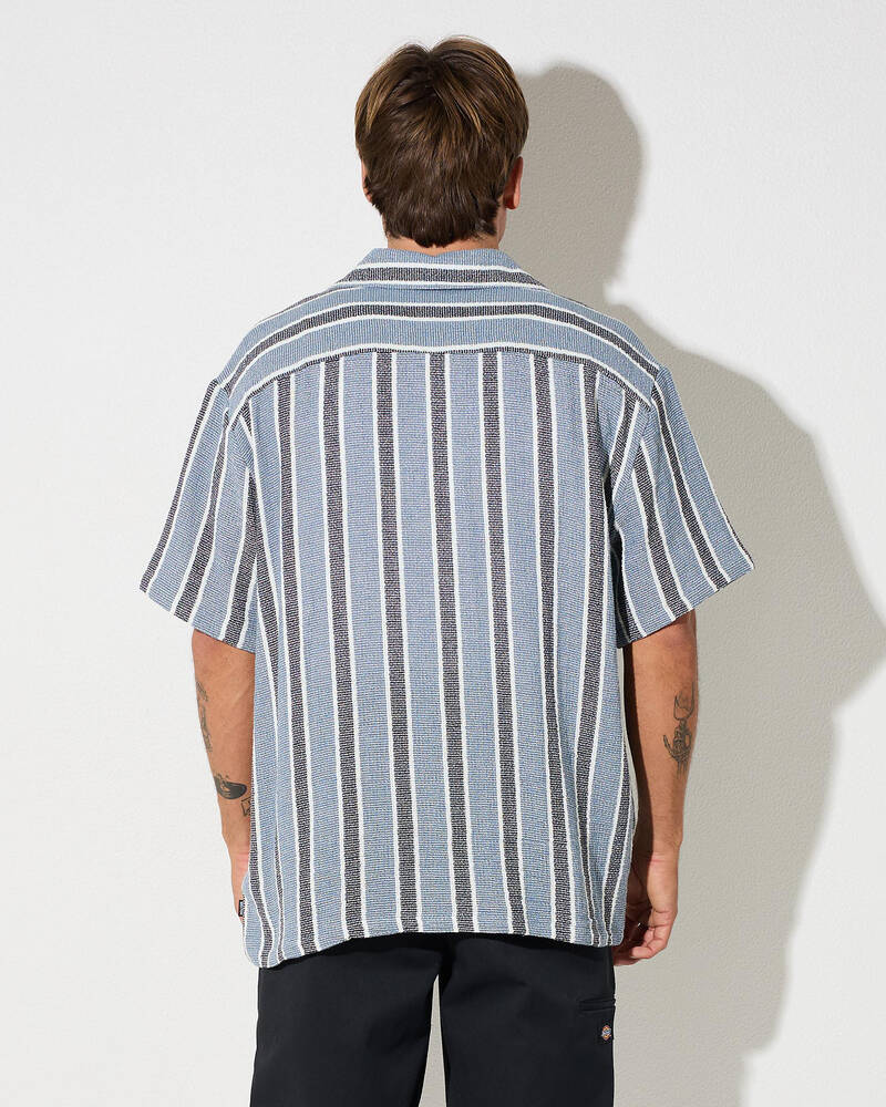 Brixton The Dexter Textured Stripe Short Sleeve Shirt for Mens