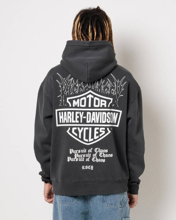 Kiss Chacey Harley-Davidson Cycles Relaxed Hoodie for Mens