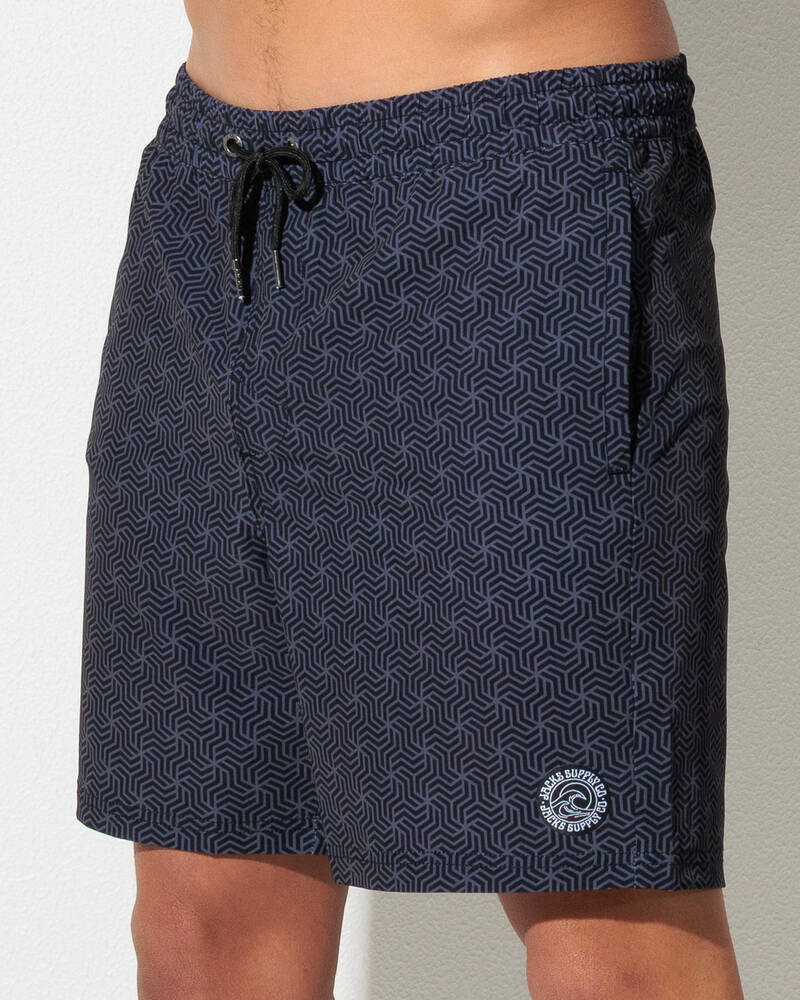 Jacks Kaleidoscope Elastic Waist Board Shorts for Mens