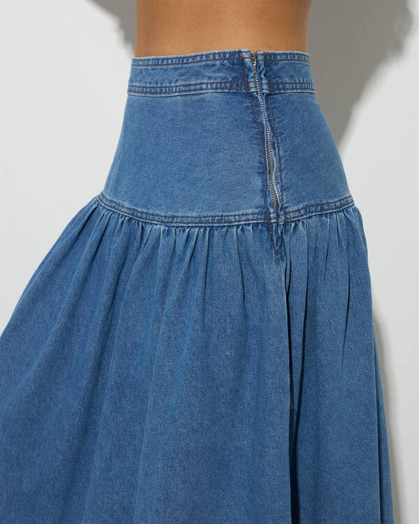 Mooloola Roxanne Maxi Denim Skirt for Womens