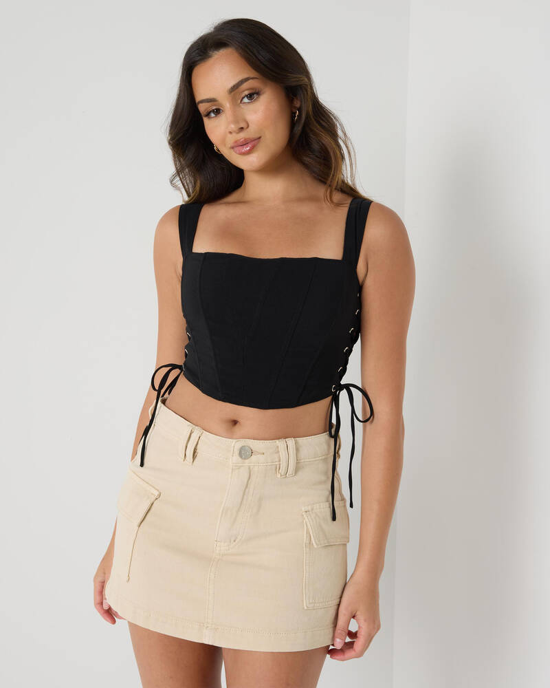 Ava And Ever Jo Lace Up Corset Top for Womens