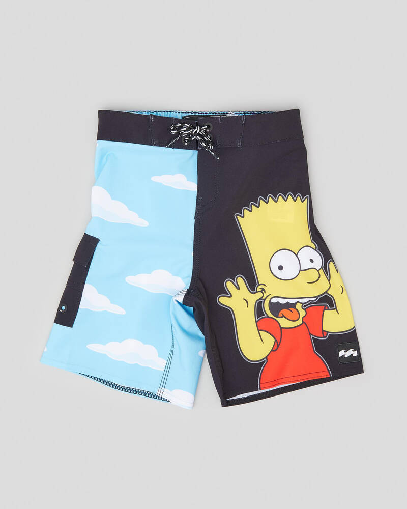 Shop Billabong Toddlers' Simpsons Bart Pro Board Shorts In Black Fast