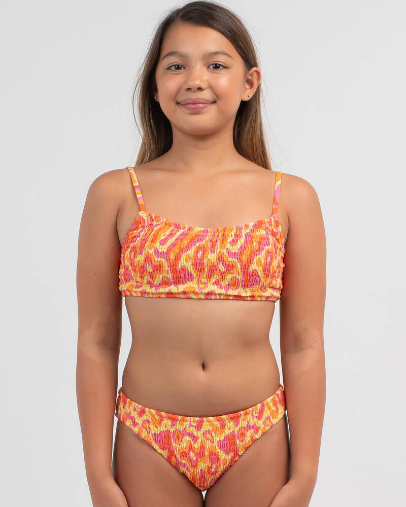 Topanga Girls' Chaos Shirred Bralette Bikini Set for Womens