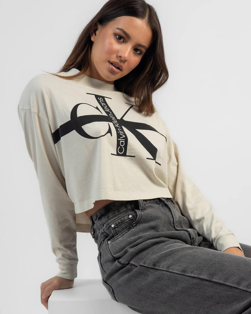 Calvin Klein Monologo Long Sleeve T-Shirt for Womens