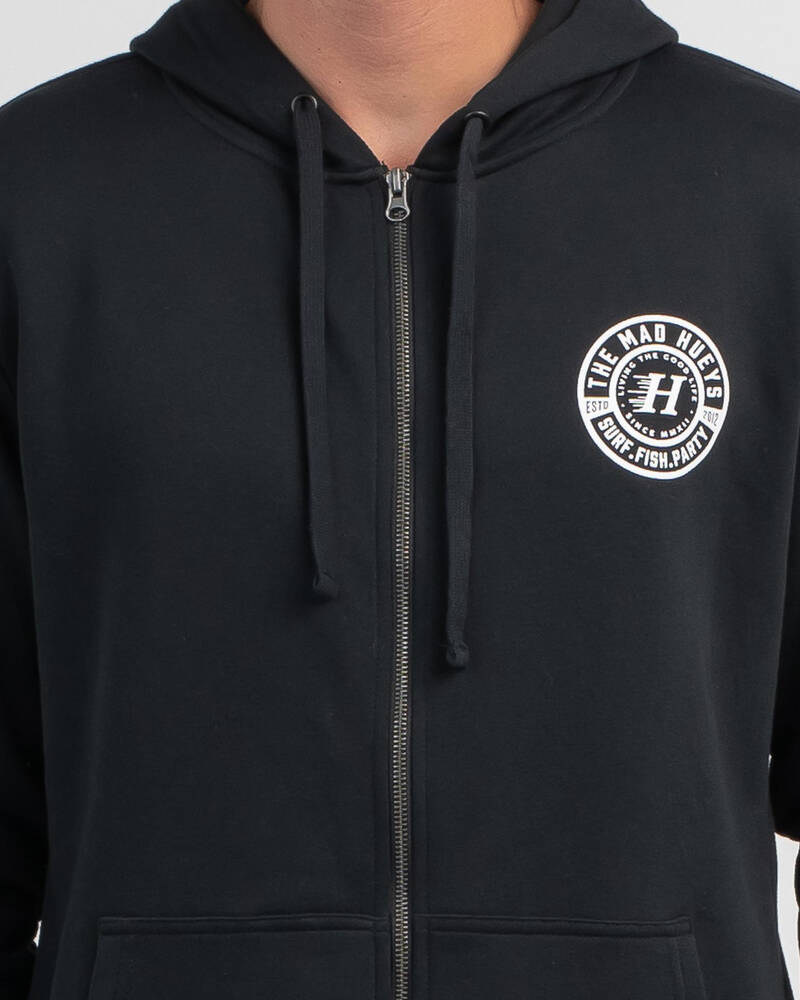 The Mad Hueys Stacked Zip Thru Hoodie for Mens