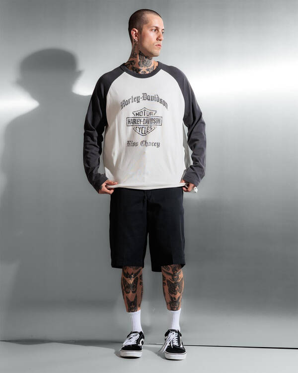 Kiss Chacey Harley-Davidson Dismount Raglan Long Sleeve T-Shirt for Mens