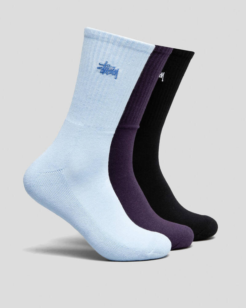 Stussy Grid Graffiti Socks 3 Pack for Mens