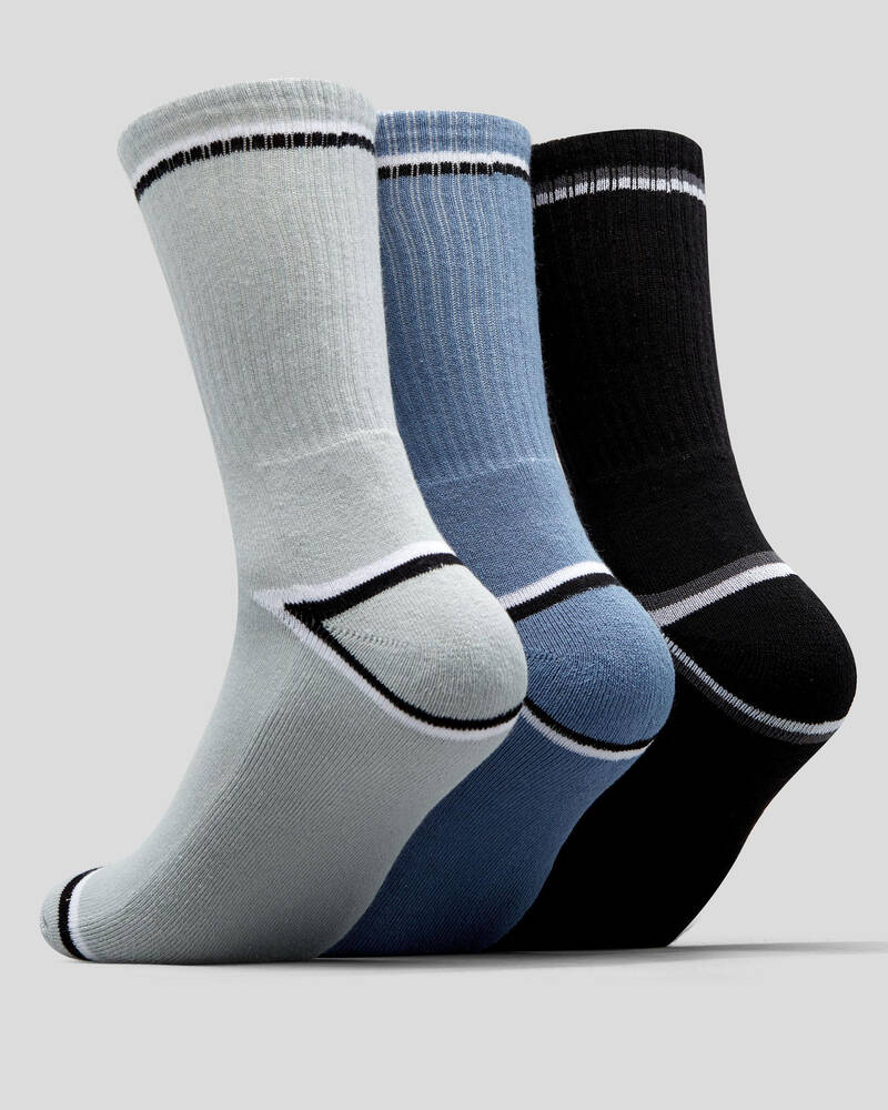 Stussy Stock Border Stripe 3 Pack Socks for Mens