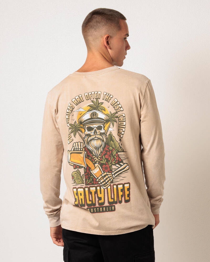 Salty Life Pour Choices Long Sleeve T-Shirt for Mens