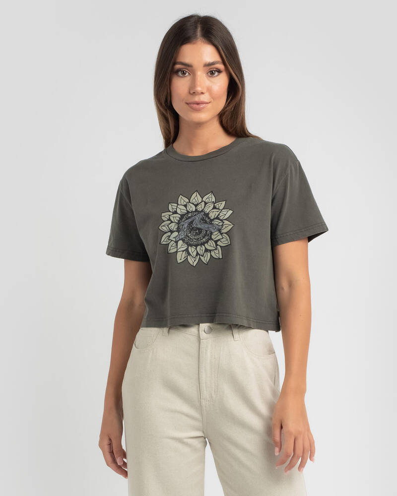 Rusty Sunflower Cropped T-Shirt for Womens