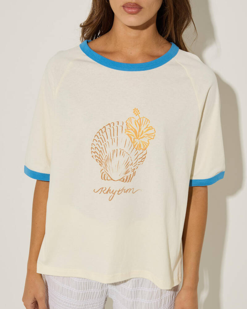 Rhythm Sunrise Seashell Ringer T-Shirt for Womens