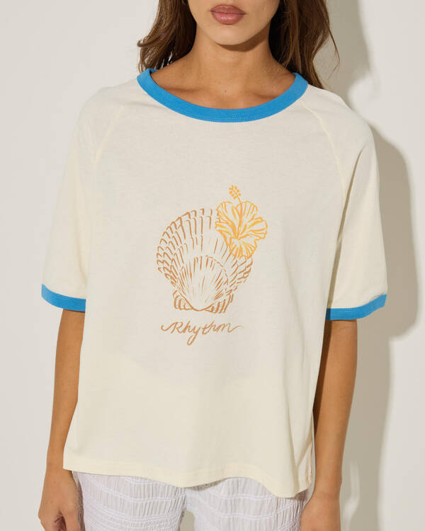 Rhythm Sunrise Seashell Ringer T-Shirt for Womens