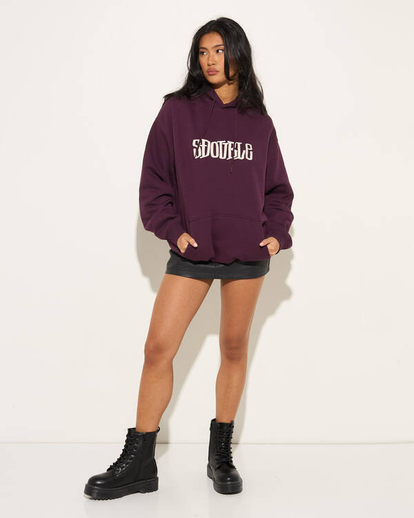 S-Double Mid Block Fleece Hoodie for Womens