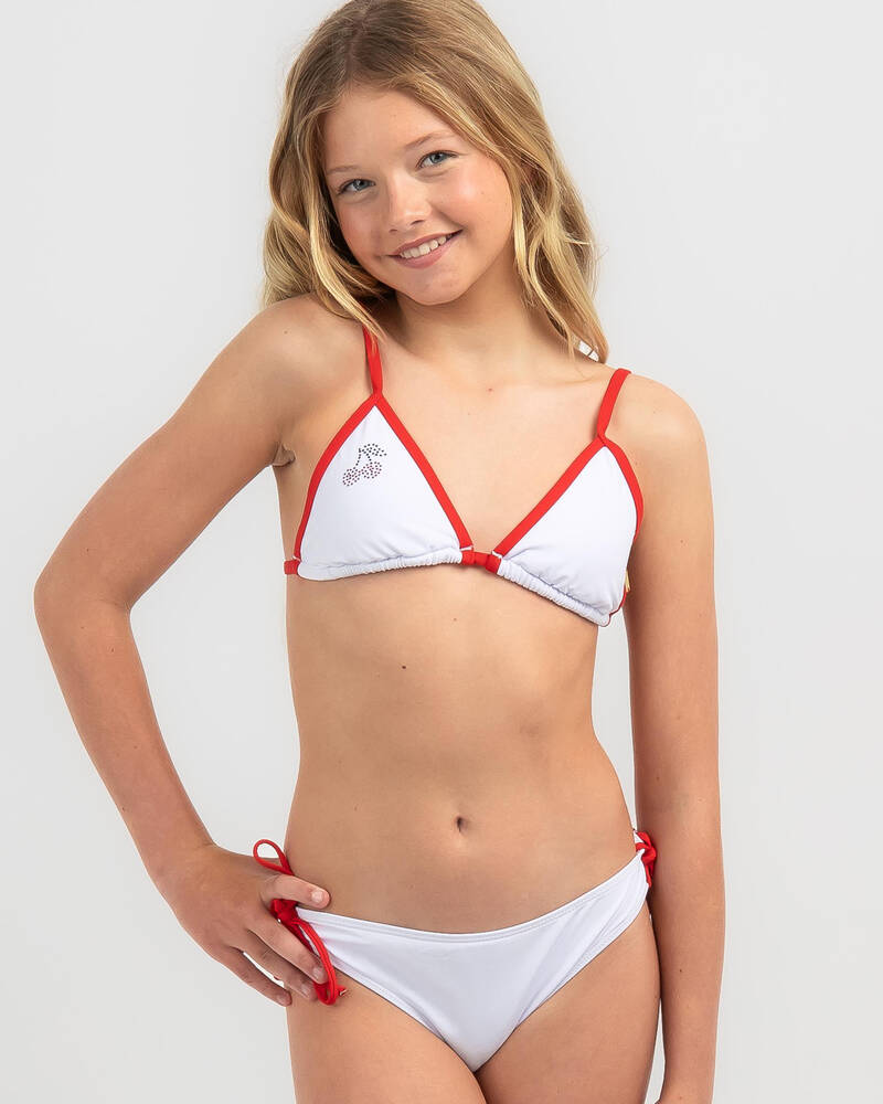 Topanga Girls' Cherry Fixed Triangle Bikini Set for Womens