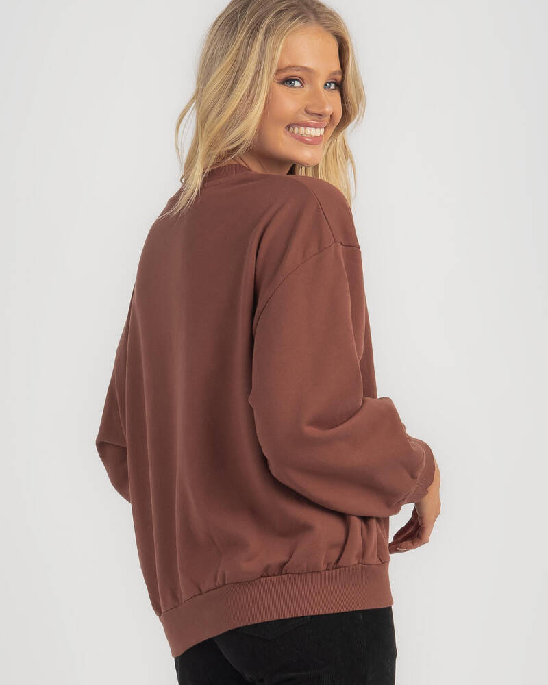 Rusty Logo Oversize Crewneck Sweatshirt for Womens