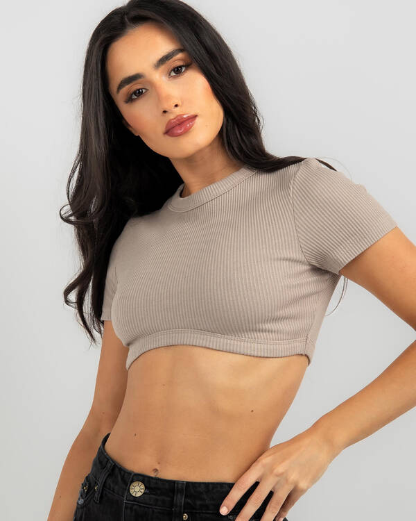 Ava And Ever Kendra Ultra Crop Baby Tee for Womens